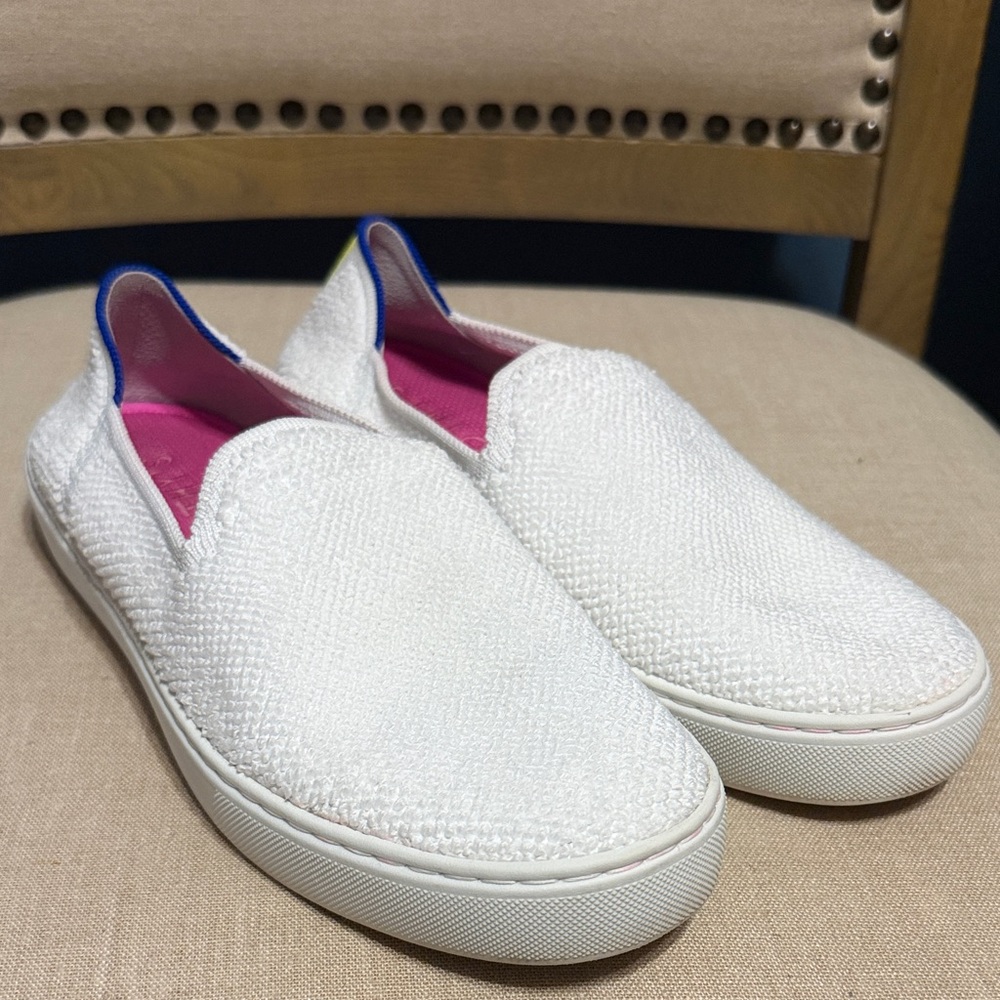 Rothy's White Slip-On Loafers, Size 9